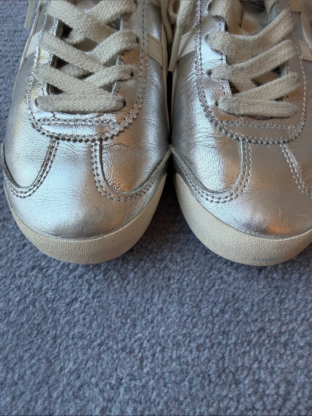 Onitsuka Tiger by Asics Silver Leather Lace-Up Sneakers